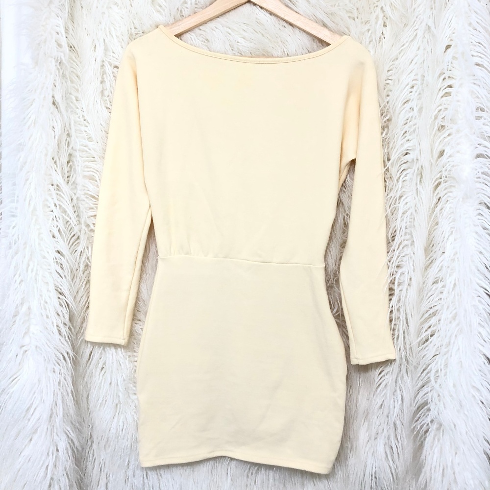 Pastel yellow long sleeve dress